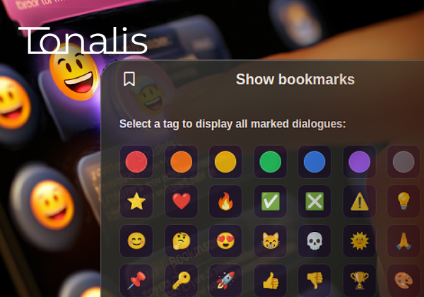 Tonalis Bookmarks — save important results and retrieve them anytime